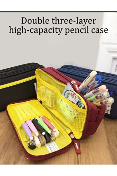 Meyra Accessories Champion Patterned Stylishly Designed Canvas Large Capacity Pencil Case Wallet Preschool Gift