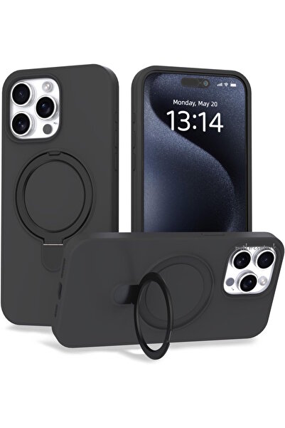 m.tk moveteck Apple iPhone 15 Pro Max Kılıf Magsafe Halkalı Extra Standlı içi...
