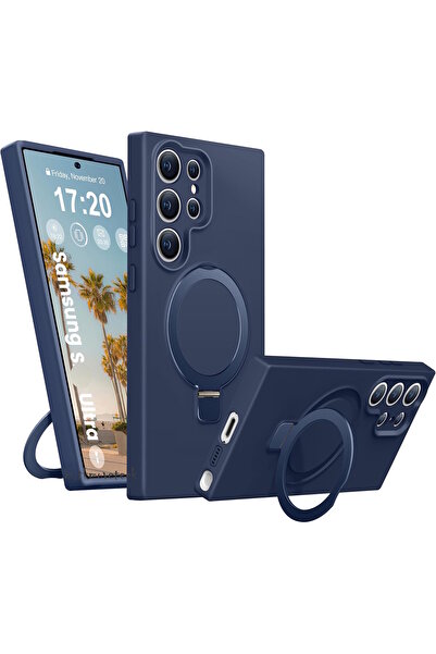 m.tk moveteck Samsung Galaxy S24 Ultra Kılıf Magsafe Halkalı Extra Standlı iç...