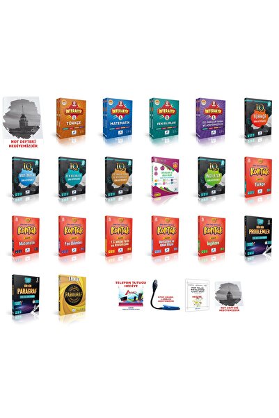 paraf yayınları 2025-2026 8. Sınıf Tüm Dersler İnteraktif İQ Ve Kontak Üçü Bi...