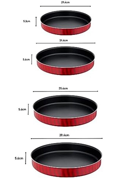 TEFAL Baking Pans | Tempo Flame | 4-Piece Set | Kebbe Dishes | 28/30/34/38 cm | Non-Stick Coating |