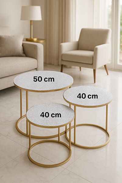 Rona Home Modern 3-Piece Zigon Coffee Table Cover Set – Non-Slip, Wipeable, Stain-Resistant, Waterproof Pvc Cover