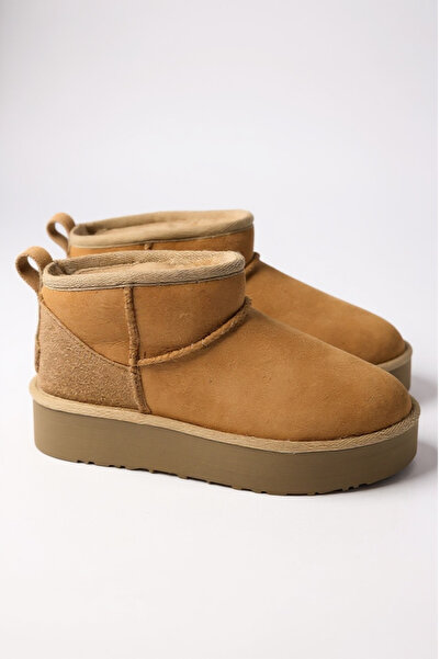 BİENKA Bienga tazz model ,sara rengi, süet ve kürk bot