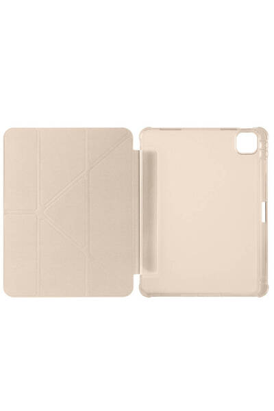 Canpay جراب iPad قابل للطي باللون الرمادي - طراز مزود بحامل قلم وغطاء إغلاق مغناطيسي (متوافق مع iPad Air 11 2025)