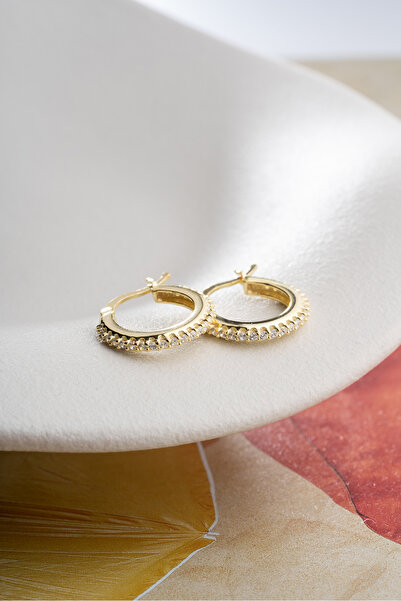 Silvano Jewelry 925 Ayar Gümüş Taşlı Halka Model Küpe