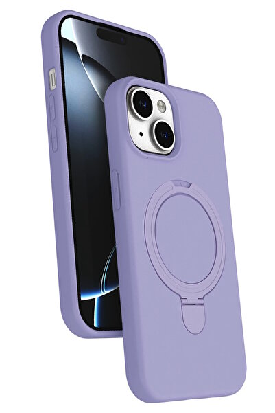 m.tk moveteck Apple iPhone 15 Kılıf Magsafe Halkalı Extra Standlı içi Kadife ...