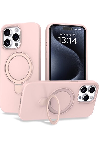 m.tk moveteck Apple iPhone 16 Pro Kılıf Magsafe Halkalı Extra Standlı içi Kad...