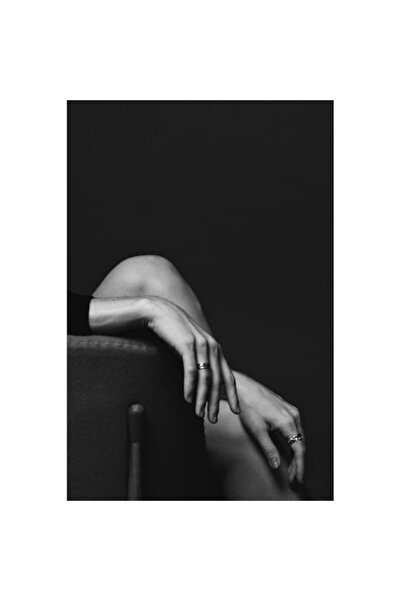 OEM Pictură premium pe pânză, abstractă alb-negru cu mâinile unei femei pe sc...