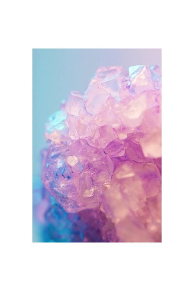 OEM Pictură Premium pe pânză, Cristale colorate abstracte, Roz pastel și alba...