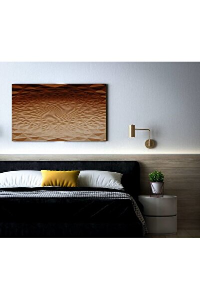 OEM Tablou Canvas Premium, Forme geometrice abstracte în nisip galben auriu, 30 x 20 cm