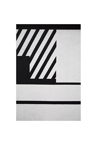 OEM Tablou Canvas Premium, Abstract dungi alb negru forme geometrice patrat, ...