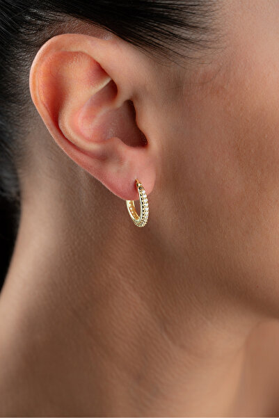 Silvano Jewelry 925 Ayar Gümüş Taşlı Halka Model Küpe