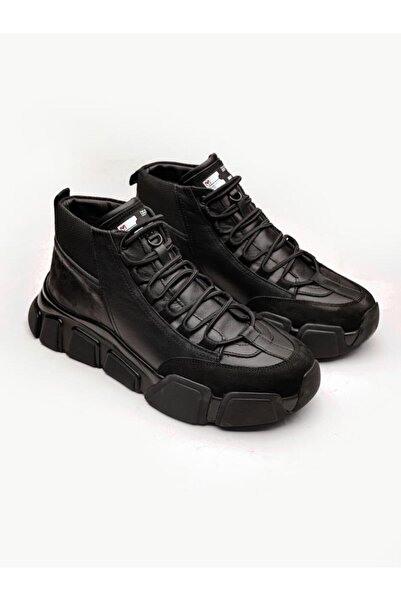 İBAY BLACK TANK HAKİKİ DERİ ERKEK KALIN TABAN SAĞLAM BOT