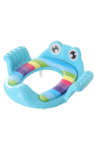 LUDIRO Παιδικό Κάλυμμα Τουαλέτας, Μπλε Βάτραχος, Με Πλαϊνές Λαβές και Πολύχρω...