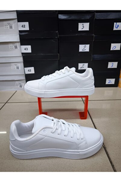 Ayakx Spor Men's Shoes White Polo Tricot Classic, Sports Style, Men's Sneakers Leather Sports Shoes