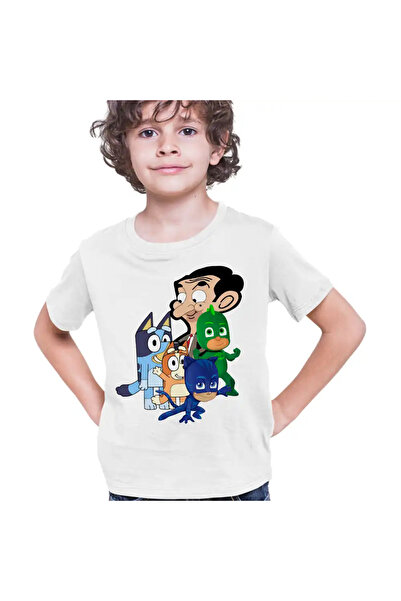 OEM Tricou Copii Baieti Bluey Mr Bean Eroii in Pijama Pj Masks
