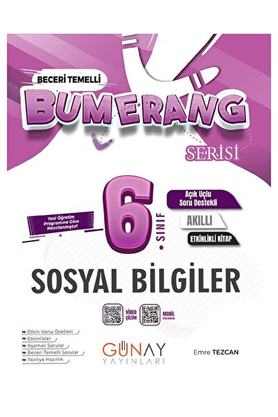 Günay Yayınları 2025-2026 6. Sınıf Bumerang Sosyal Bilgiler Konu Anlatımı Aşa...