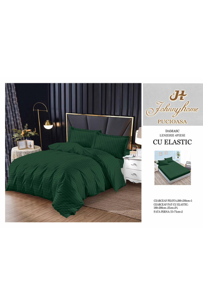 FIONNA.RO Damask Cotton Underwear With Elastic - Pine Green