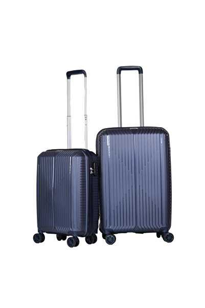 GROUND Sirius 2'li Valiz Seti Orta-Kabin - Denim - 10728