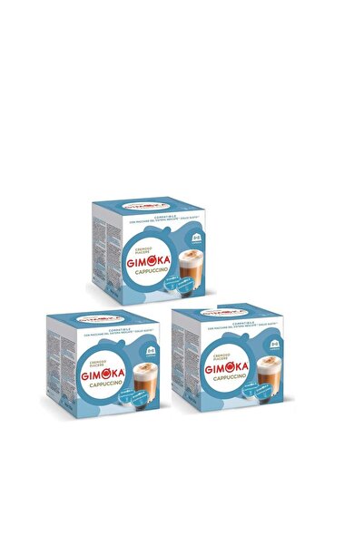 Gimoka كابتشينو – 3 عبوات × 16 كبسولة (إجمالي 48 كبسولة) متوافقة مع دولتشي جوستو