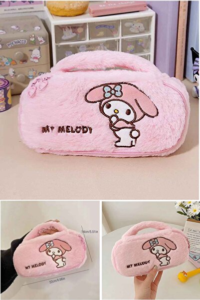 İndirimKap Peluş My Melody Üstten Tutmalı Kalem Kutusu Geniş Kalemlik Çanta M...