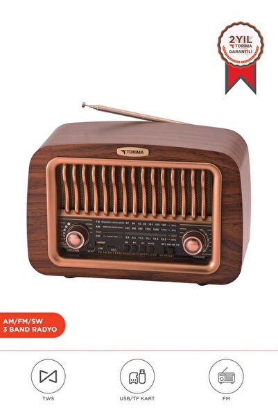 Torima Bluetooth Hoparlör Nostaljik Radyo Kablosuz Speaker D59 Ahşap