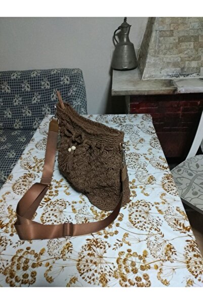 GÜZEL KAMAN حقيبة من الورق المقوى بلون بني داكن مع سحاب وجيوب داخلية، جودة عا...