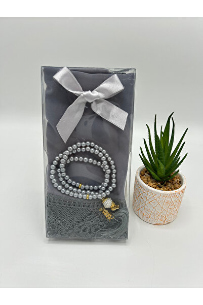 lenagiftworkshop GRİ Çeyizlik, Hediyelik, Bohçalık, Kutulu Namaz Örtüsü ve İn...