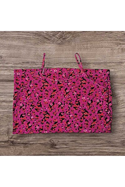 ESTA STORE Pink Floral Patterned Tank Top with String Straps