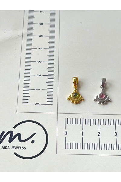 Rupen Kraft 925 Ayar Gümüş Turmalin Taşlı Gümüş Göz Kolye Ucu