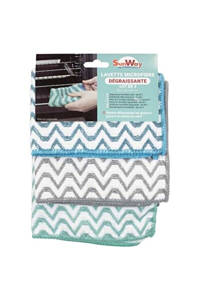 FRANDIS Set 3 Lavete Degresante din Microfibra, Frandis, 30x30 cm