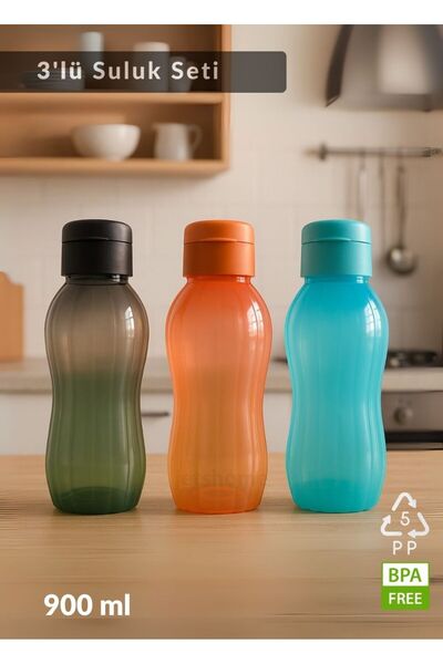 Jet's Home Suluk 3'lü Set Su Şişesi BPA Free Okul Suluğu PP-5 Spor Okul Ofis ...