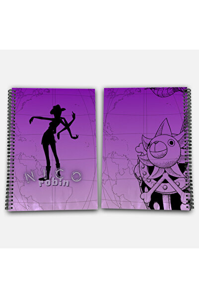 Define Moyas One Piece Robin Striped A4 School Notebook 72 Sheets Model 2 - Straw Hat Series