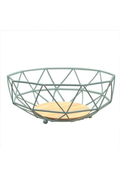 FRANDIS Cos fructe, Frandis, diametru 26 cm, metal/bambus, verde maslin/natur...