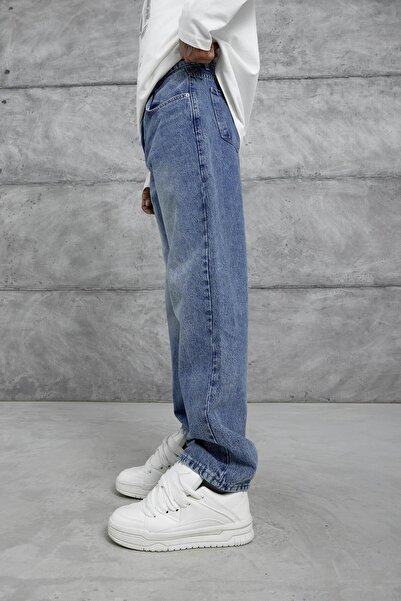 NOMARC Navy Blue Mb Baggy Fit Stonewashed Jeans