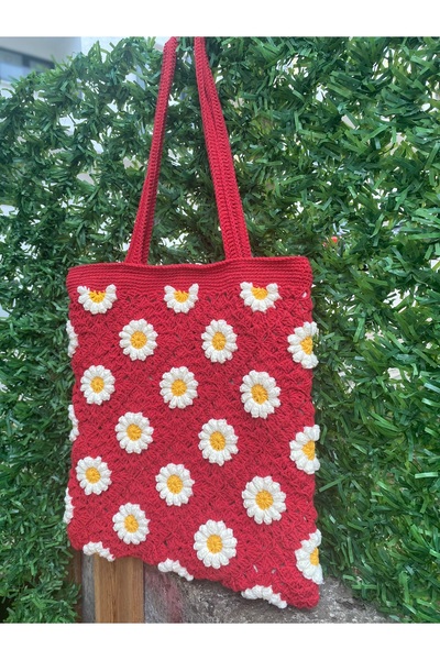 Feniks Daisy Patterned Knitted Shoulder Bag