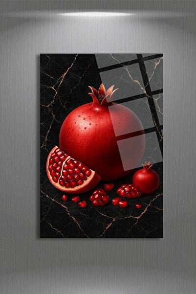 HMDS CONCEPT Tablou vertical din sticlă cu rodii 375