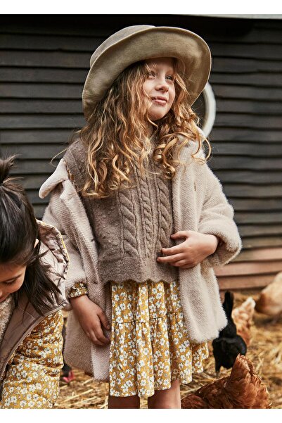 MAYORAL Kız Çocuk Kahve Fiyonklu Örgü Yelek 4314