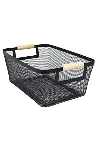 FRANDIS Coș de depozitare metalic cu mânere din lemn, Frandis, 30,5x21,5x14 c...