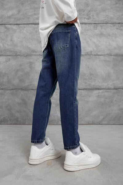 NOMARC Темно-синій Mb Boyfriend джинси з шліфованими деталями