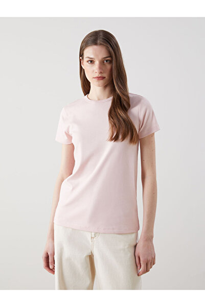 LC Waikiki Pink Crew Neck Modal Blend Women's T-Shirt