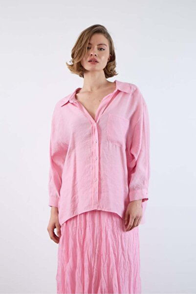 Sibel Günay Butik Cămașă pentru femei Candy Pink supradimensionat |   Detaliu...
