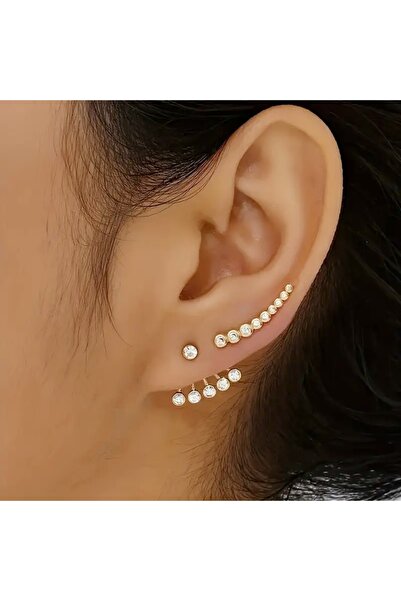 SEVAS GOLD Altın Renk Kadın Işık Seli Küpe