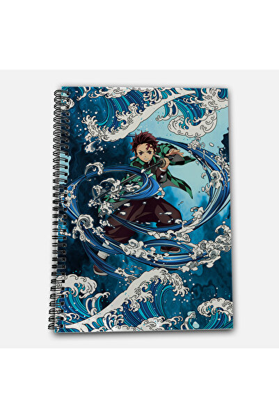 Define Moyas Demon Slayer Tanjiro Checkered A4 School Notebook 72 Sheets Model 3