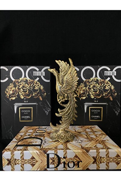 DecoZel Dekoratif Pirinç Döküm Tavus Kuşu Biblo