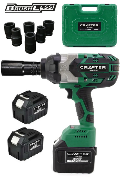 CRAFTERTOOLS 21V Çift Batarya Kömürsüz Motor 1400Nm Torklu Somun Sıkma & Somu...