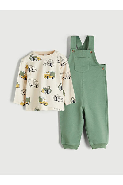 LC Waikiki Long Sleeve Boy's T-Shirt and Salopet 2 Piece Set