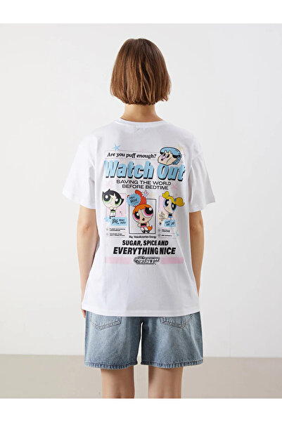 LC Waikiki Γυναικείο μπλουζάκι με στάμπα Powerpuff Girls Crew Neck