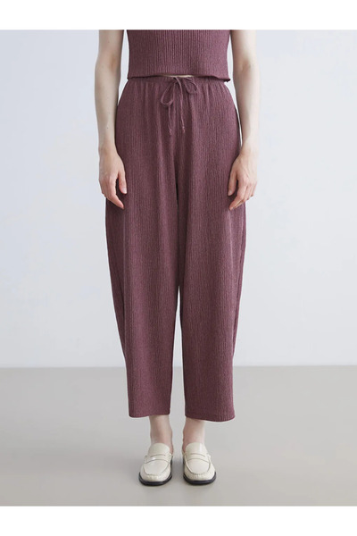 LC Waikiki Elastic Waist Textured Women's Trousers