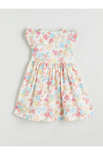 LC Waikiki Front Buttoned Floral Girls' Poplin Dress